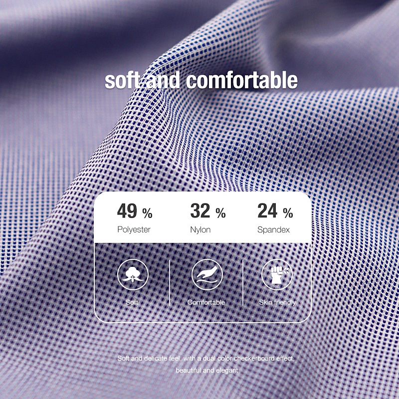 knitted stretch two tone dye checks fabric